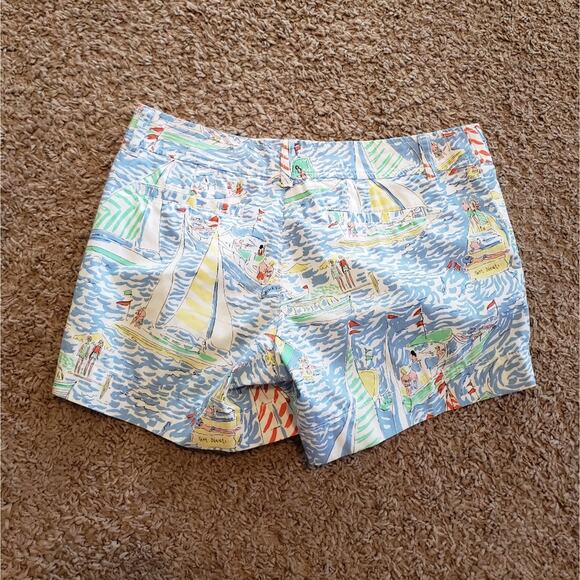 Lilly Pulitzer Callahan Short Get Nauti Sail Boat Nautical Blue 2 - Picture 5 of 8